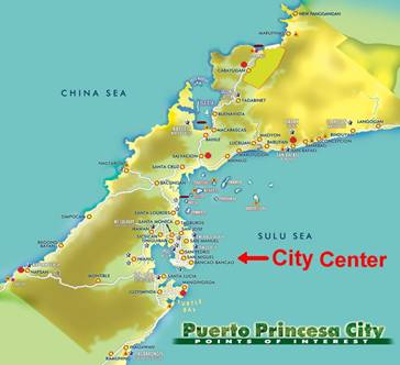 Puerto Princesa City, east-central Palawan, Philippines. It is an important port on a sheltered inlet of the Sulu Sea, south of Honda Bay, and it has an airport.